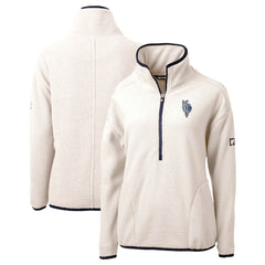 Kansas City Royals Cutter & Buck Women's City Connect Cascade Eco Sherpa Fleece Half-Zip Pullover Jacket - Oatmeal