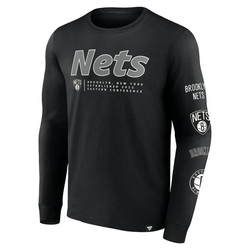 Brooklyn Nets Baseline Long Sleeve T-Shirt - Black | Fanatics discount