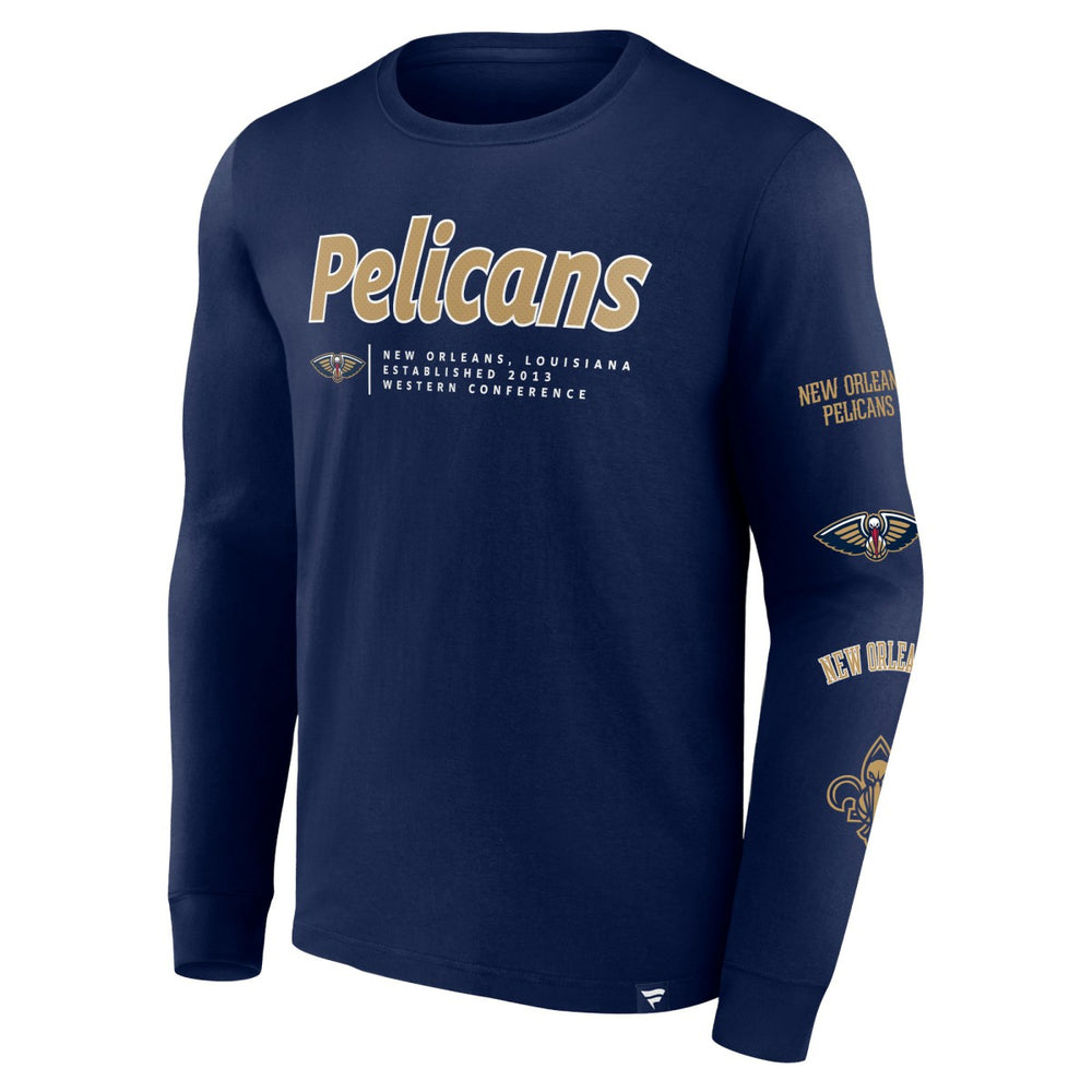 New Orleans Pelicans Baseline Long Sleeve T-Shirt - Navy | Fanatics shop