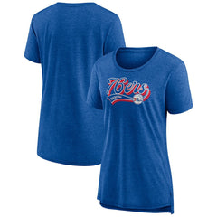 Philadelphia 76ers Women's League Leader Tri-Blend T-Shirt - Heather Royal | Fanatics shop