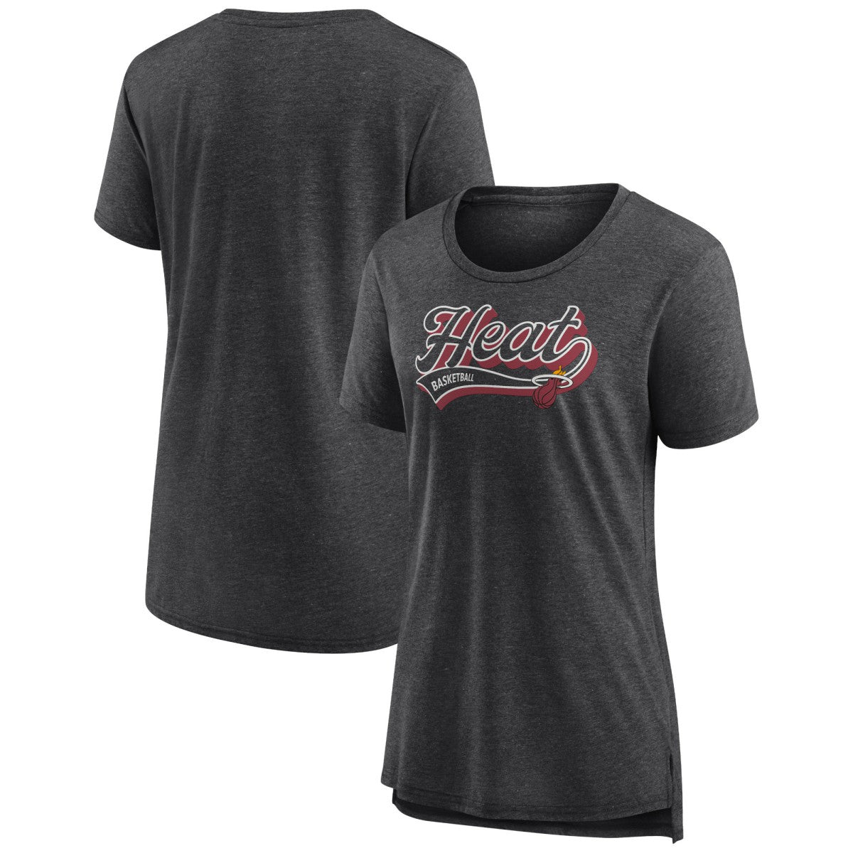 Miami Heat Women's League Leader Tri-Blend T-Shirt - Heather Charcoal | Fanatics outlet