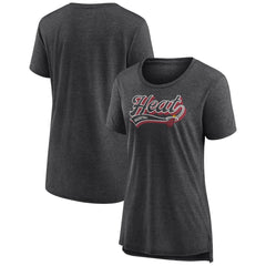 Miami Heat Women's League Leader Tri-Blend T-Shirt - Heather Charcoal | Fanatics outlet