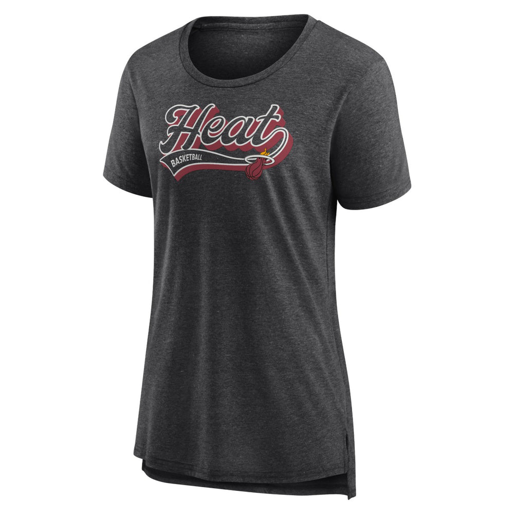 Miami Heat Women's League Leader Tri-Blend T-Shirt - Heather Charcoal | Fanatics outlet