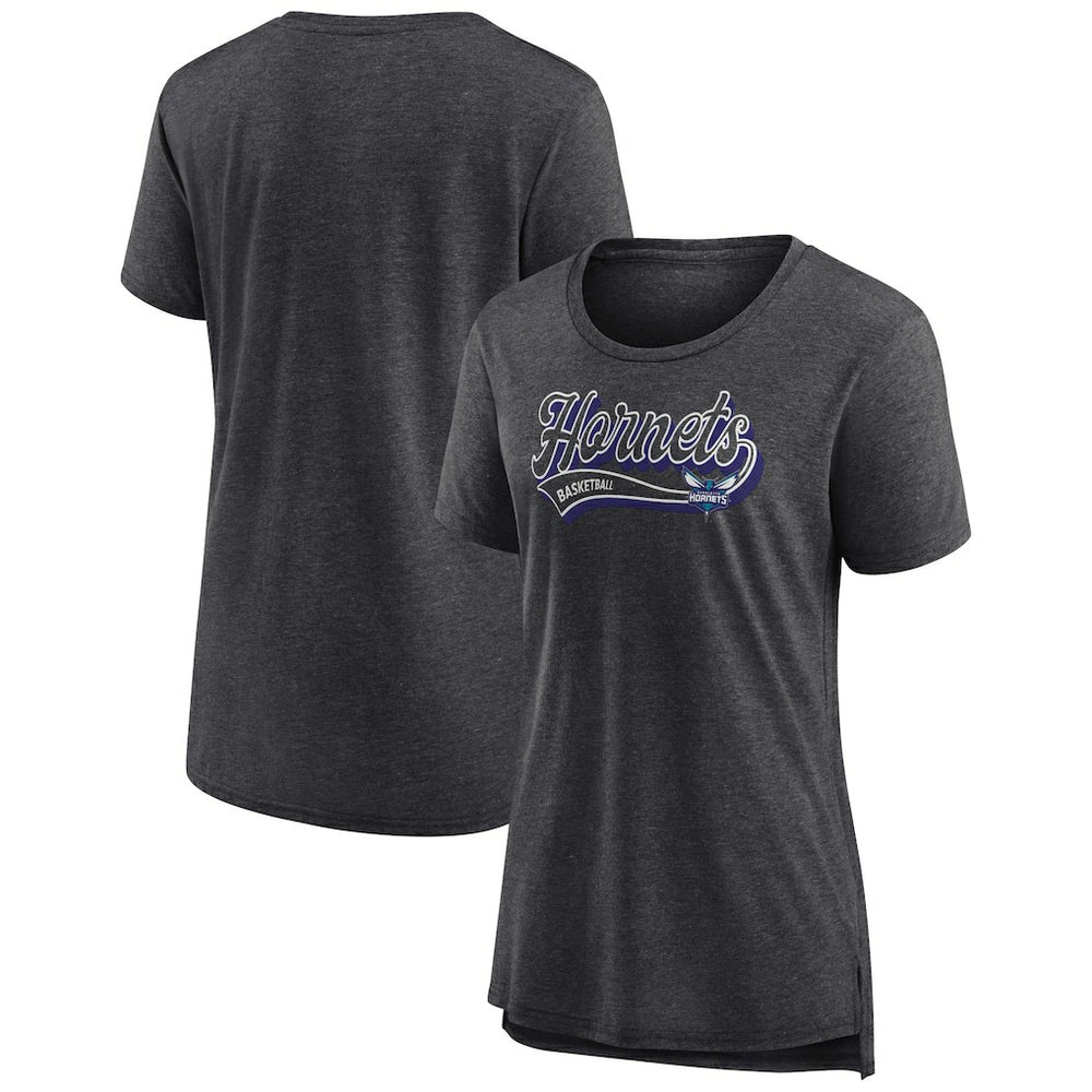 Charlotte Hornets Women's League Leader Tri-Blend T-Shirt - Heather Charcoal | Fanatics outlet