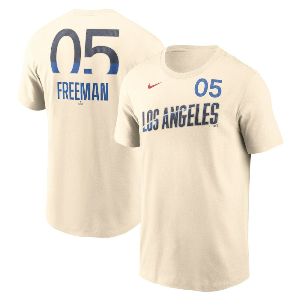 Freddie Freeman Los Angeles Dodgers 2024 City Connect Fuse Name & Number T-Shirt - Cream | Nike