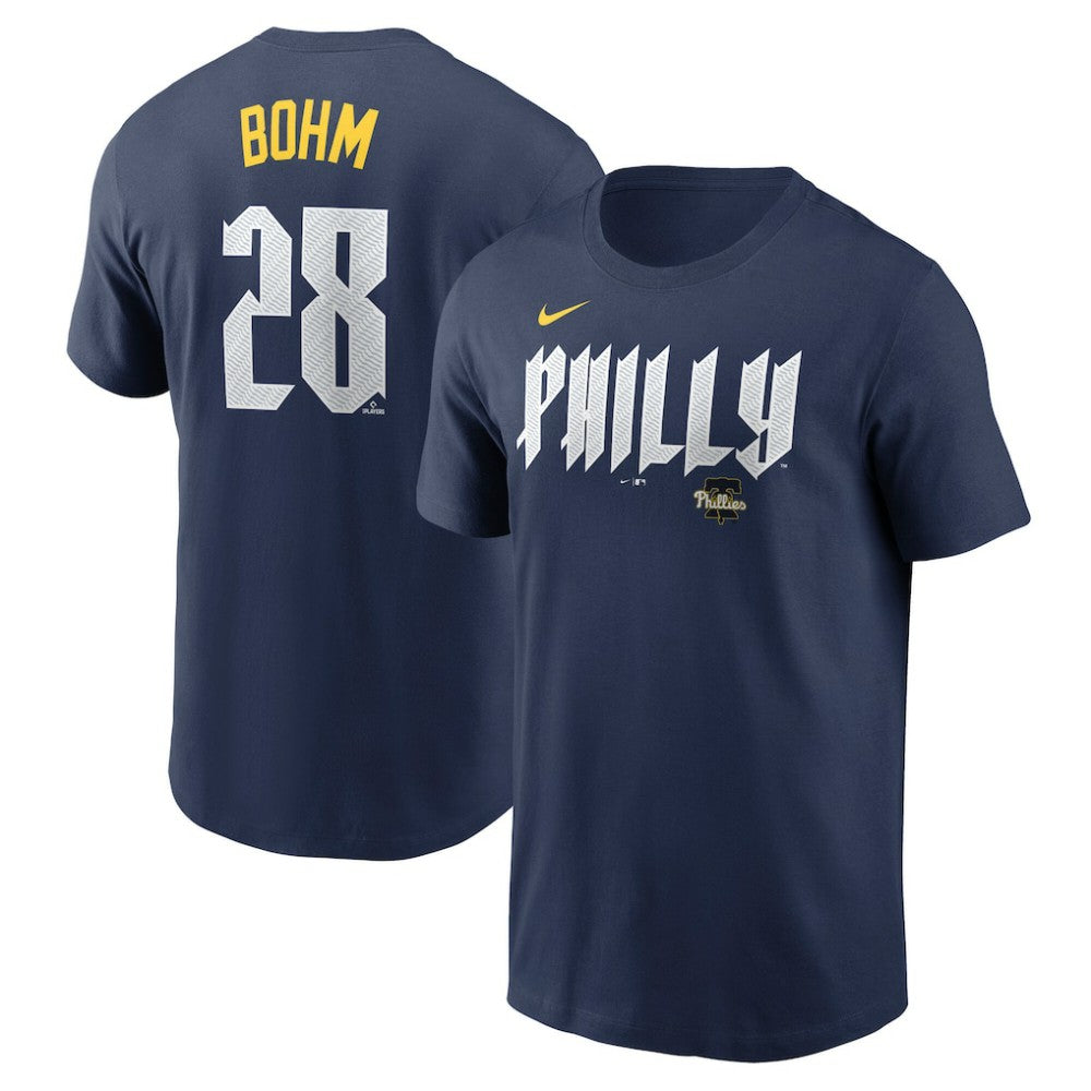 Alec Bohm Philadelphia Phillies 2024 City Connect Fuse Name & Number T-Shirt - Navy | Nike