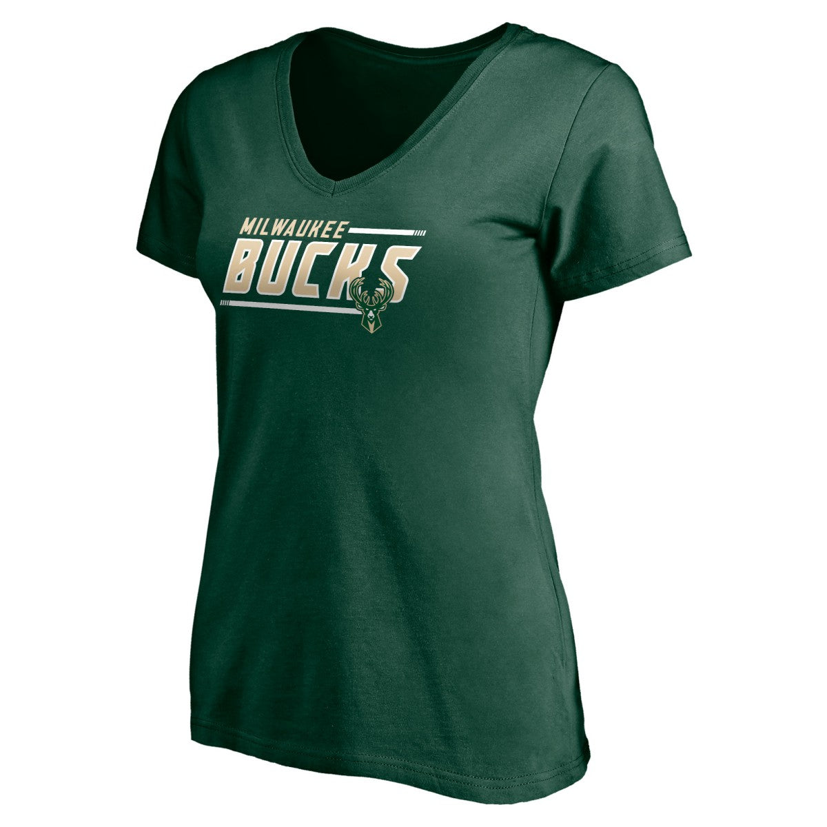 Milwaukee Bucks Women's Mascot In Bounds V-Neck T-Shirt - Hunter Green cheap