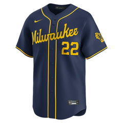 Christian Yelich Milwaukee Brewers Alternate Limited Player Jersey - Navy | Nike