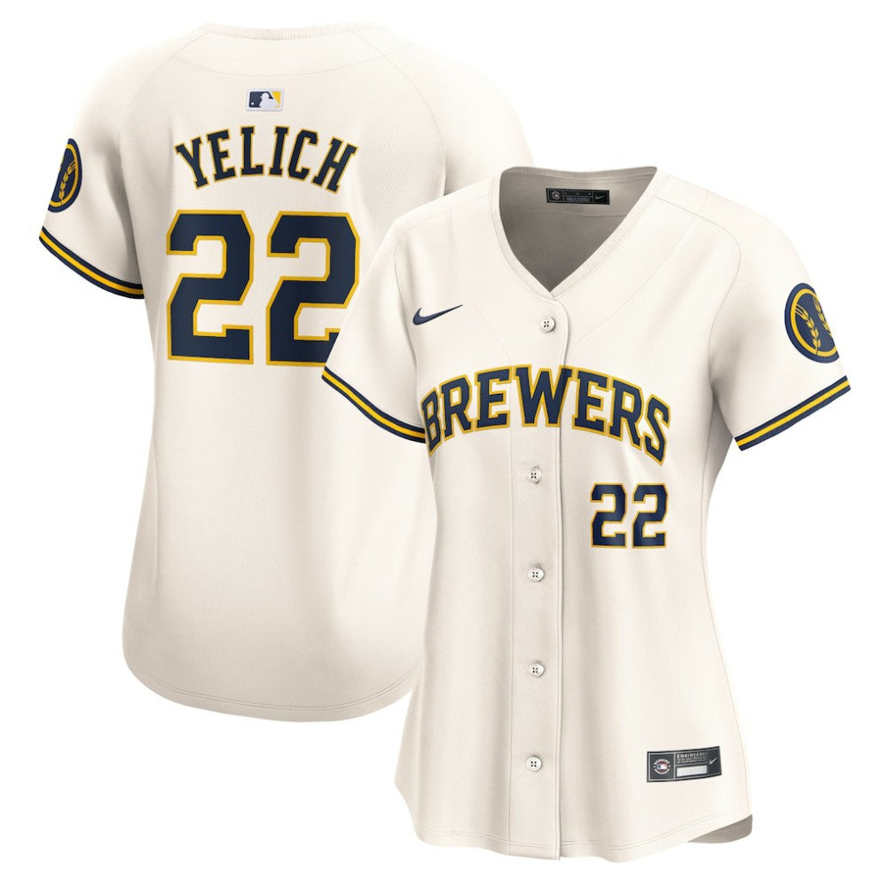 Christian Yelich Milwaukee Brewers Women's Home Limited Player Jersey - Cream | Nike