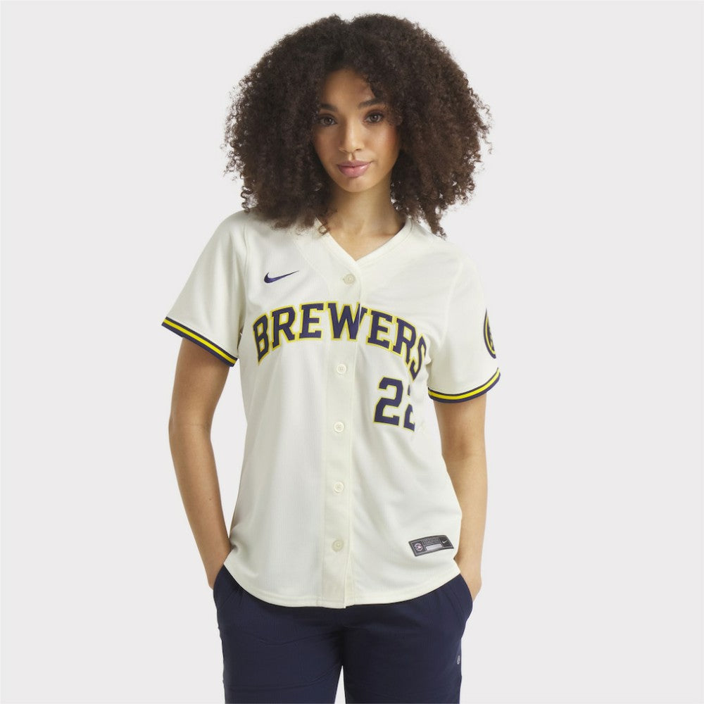 Christian Yelich Milwaukee Brewers Women's Home Limited Player Jersey - Cream | Nike