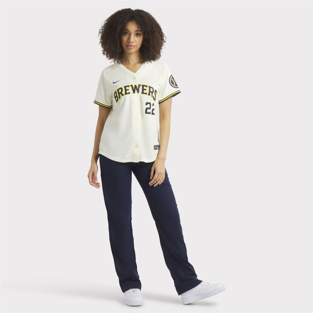 Christian Yelich Milwaukee Brewers Women's Home Limited Player Jersey - Cream | Nike