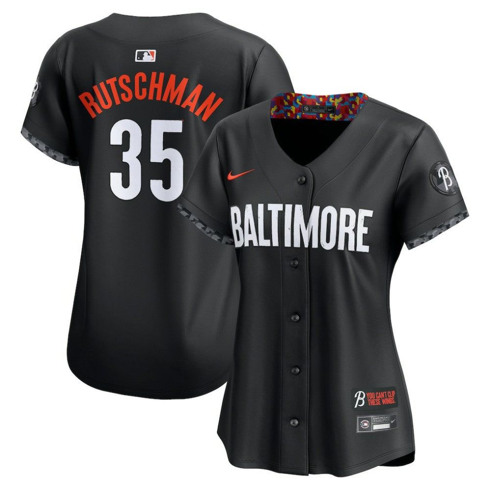 Adley Rutschman Baltimore Orioles Women's City Connect Limited Player Jersey - Black | Nike