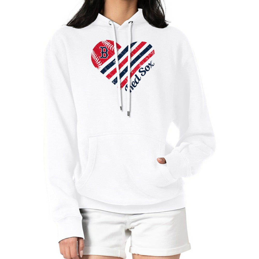 Boston Red Sox G-III 4Her by Carl Banks Women's Heart Fleece Pullover Hoodie - White