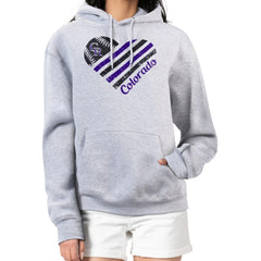 Colorado Rockies G-III 4Her by Carl Banks Women's Heart Fleece Pullover Hoodie - Heather Gray