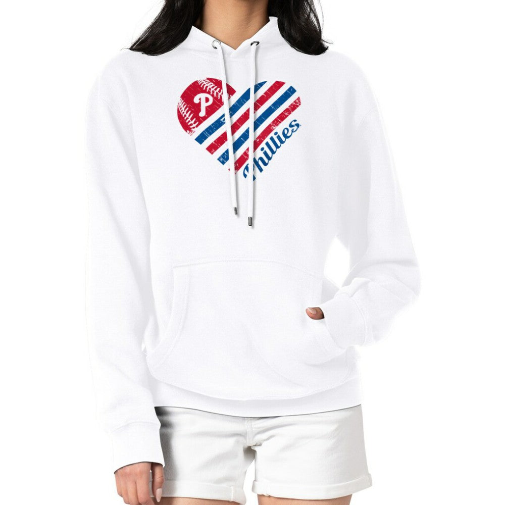 Philadelphia Phillies G-III 4Her by Carl Banks Women's Heart Fleece Pullover Hoodie - White