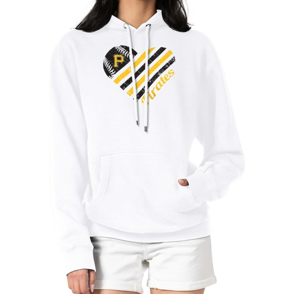 Pittsburgh Pirates G-III 4Her by Carl Banks Women's Heart Fleece Pullover Hoodie - White