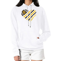 San Diego Padres G-III 4Her by Carl Banks Women's Heart Fleece Pullover Hoodie - White