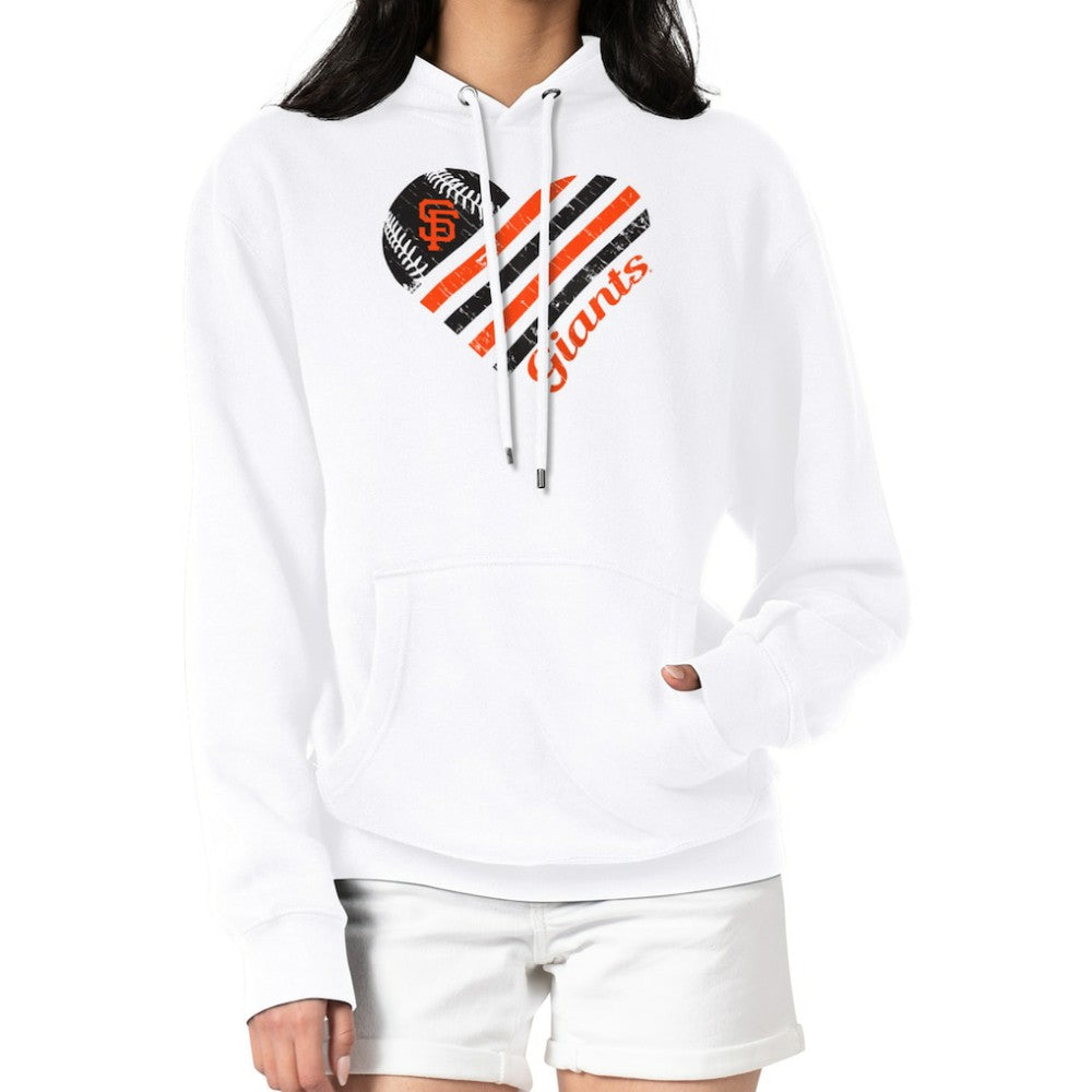 San Francisco Giants G-III 4Her by Carl Banks Women's Heart Fleece Pullover Hoodie - White