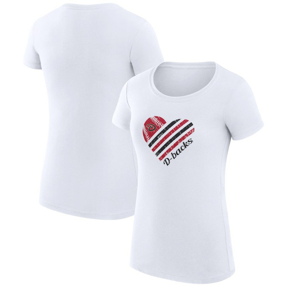 Arizona Diamondbacks G-III 4Her by Carl Banks Women's Super-Slim Fit Lightweight Heart Graphic T-Shirt - White