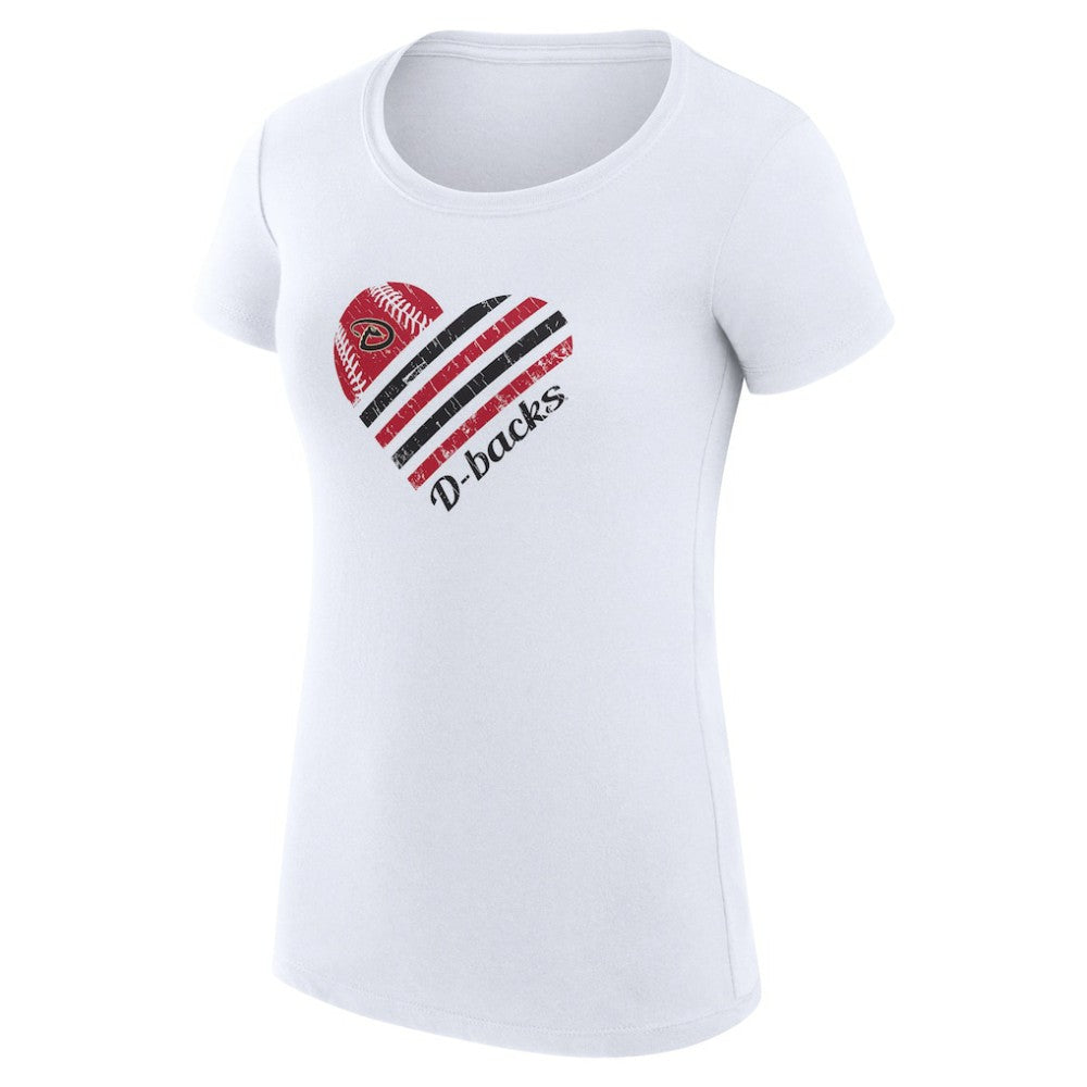 Arizona Diamondbacks G-III 4Her by Carl Banks Women's Super-Slim Fit Lightweight Heart Graphic T-Shirt - White
