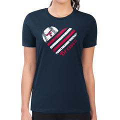 Atlanta Braves G-III 4Her by Carl Banks Women's Super-Slim Fit Lightweight Heart Graphic T-Shirt - Navy