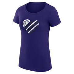 Colorado Rockies G-III 4Her by Carl Banks Women's Super-Slim Fit Lightweight Heart Graphic T-Shirt - Purple