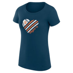 Detroit Tigers G-III 4Her by Carl Banks Women's Super-Slim Fit Lightweight Heart Graphic T-Shirt - Navy