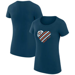 Houston Astros G-III 4Her by Carl Banks Women's Super-Slim Fit Lightweight Heart Graphic T-Shirt - Navy