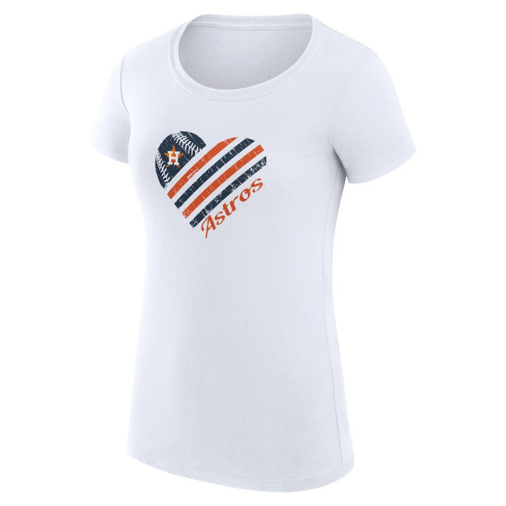 Houston Astros G-III 4Her by Carl Banks Women's Super-Slim Fit Lightweight Heart Graphic T-Shirt - White