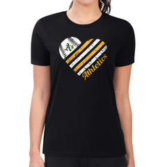 Athletics G-III 4Her by Carl Banks Women's Super-Slim Fit Lightweight Heart Graphic T-Shirt - Black