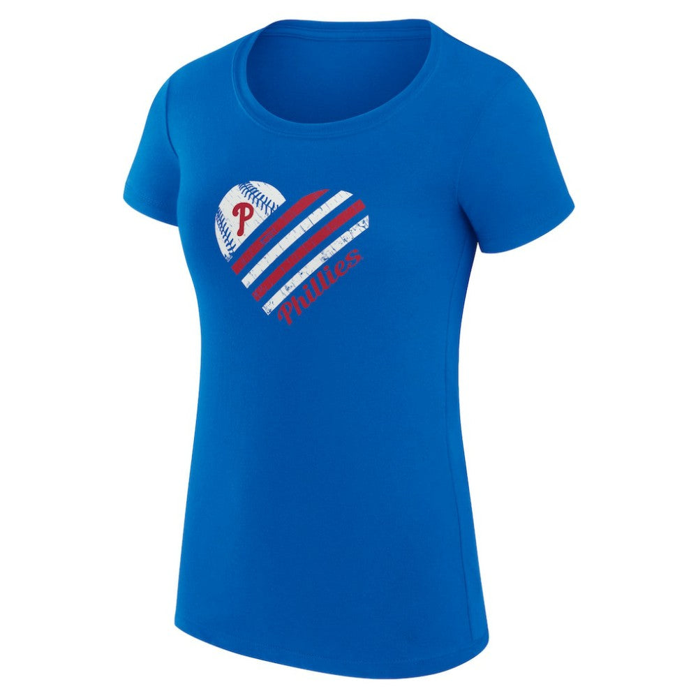 Philadelphia Phillies G-III 4Her by Carl Banks Women's Super-Slim Fit Lightweight Heart Graphic T-Shirt - Royal
