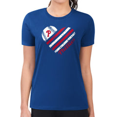 Philadelphia Phillies G-III 4Her by Carl Banks Women's Super-Slim Fit Lightweight Heart Graphic T-Shirt - Royal