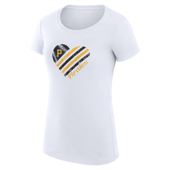 Pittsburgh Pirates G-III 4Her by Carl Banks Women's Super-Slim Fit Lightweight Heart Graphic T-Shirt - White