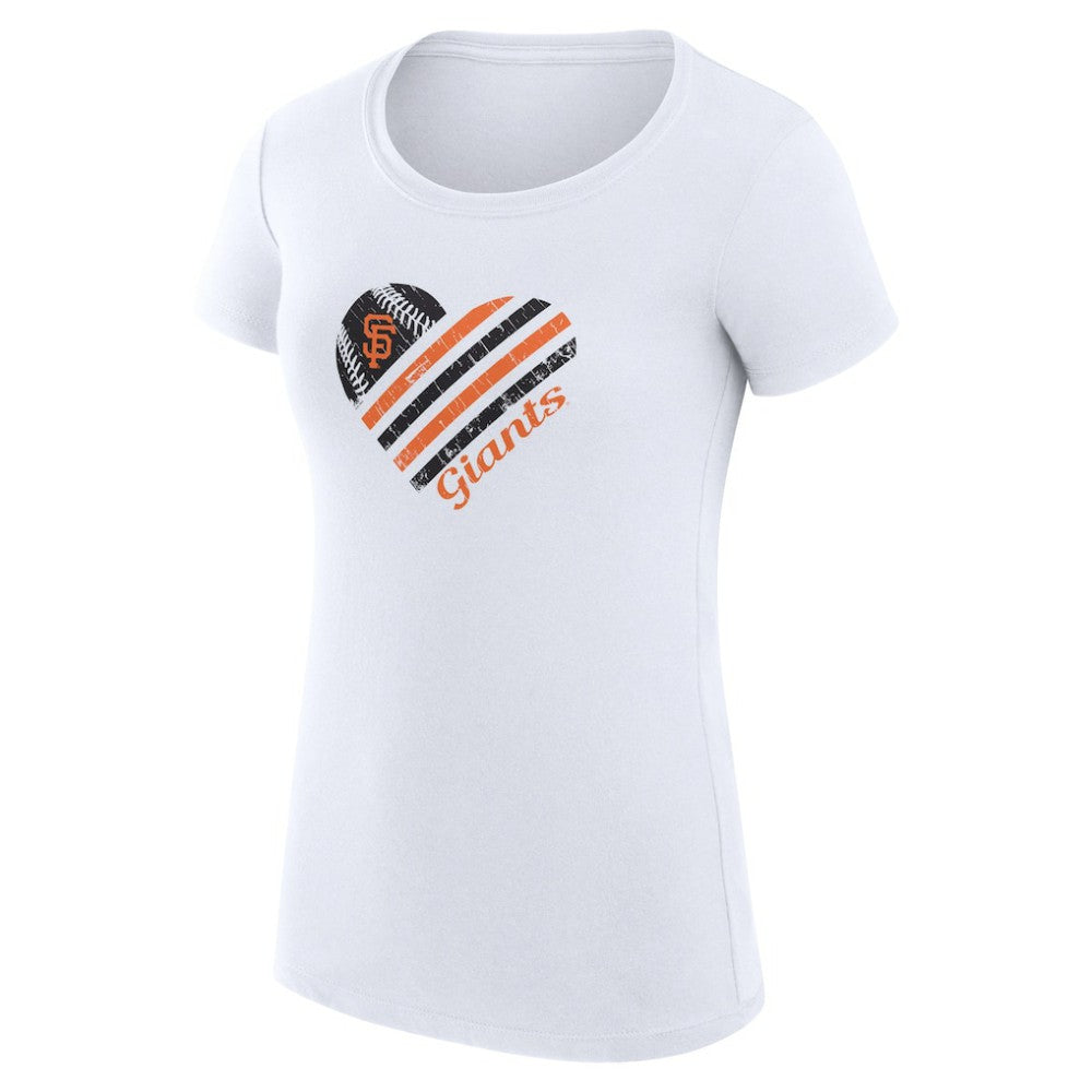 San Francisco Giants G-III 4Her by Carl Banks Women's Super-Slim Fit Lightweight Heart Graphic T-Shirt - White