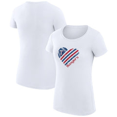 Texas Rangers G-III 4Her by Carl Banks Women's Super-Slim Fit Lightweight Heart Graphic T-Shirt - White