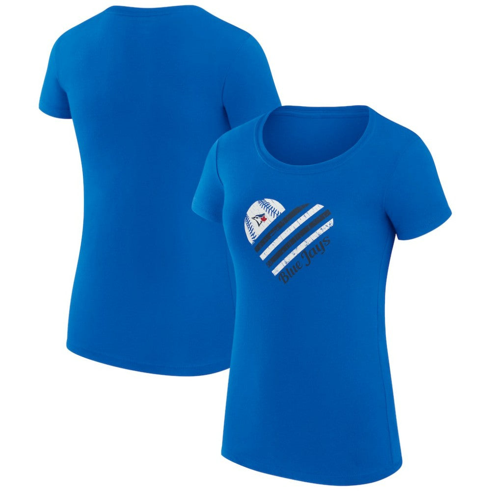 Toronto Blue Jays G-III 4Her by Carl Banks Women's Super-Slim Fit Lightweight Heart Graphic T-Shirt - Royal