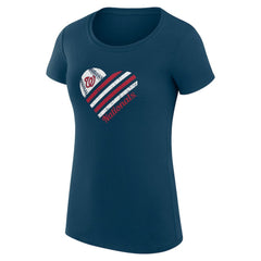 Washington Nationals G-III 4Her by Carl Banks Women's Super-Slim Fit Lightweight Heart Graphic T-Shirt - Navy