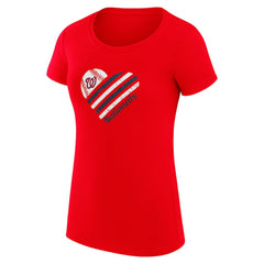Washington Nationals G-III 4Her by Carl Banks Women's Super-Slim Fit Lightweight Heart Graphic T-Shirt - Red