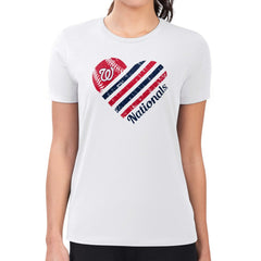 Washington Nationals G-III 4Her by Carl Banks Women's Super-Slim Fit Lightweight Heart Graphic T-Shirt - White