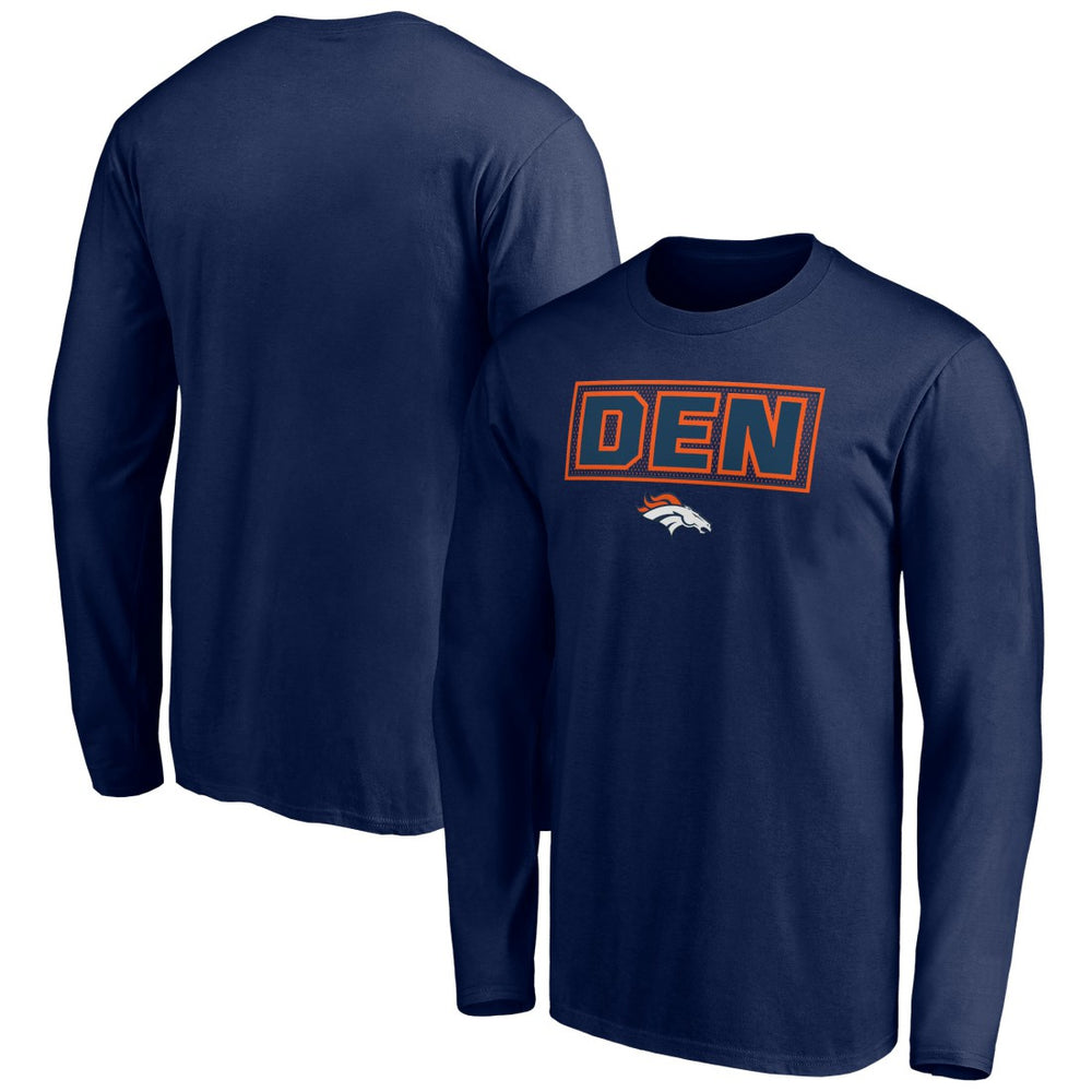 Denver Broncos Squad Throwbacks Long Sleeve T-Shirt - Navy outlet