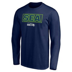 Seattle Seahawks Squad Throwbacks Long Sleeve T-Shirt - College Navy on sale