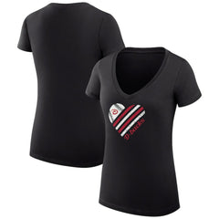 Arizona Diamondbacks G-III 4Her by Carl Banks Women's Super-Slim Fit Lightweight Heart V-Neck T-Shirt - Black