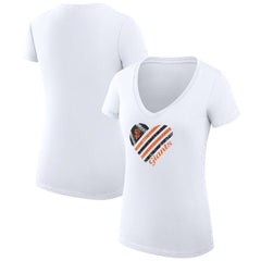 San Francisco Giants G-III 4Her by Carl Banks Women's Super-Slim Fit Lightweight Heart V-Neck T-Shirt - White