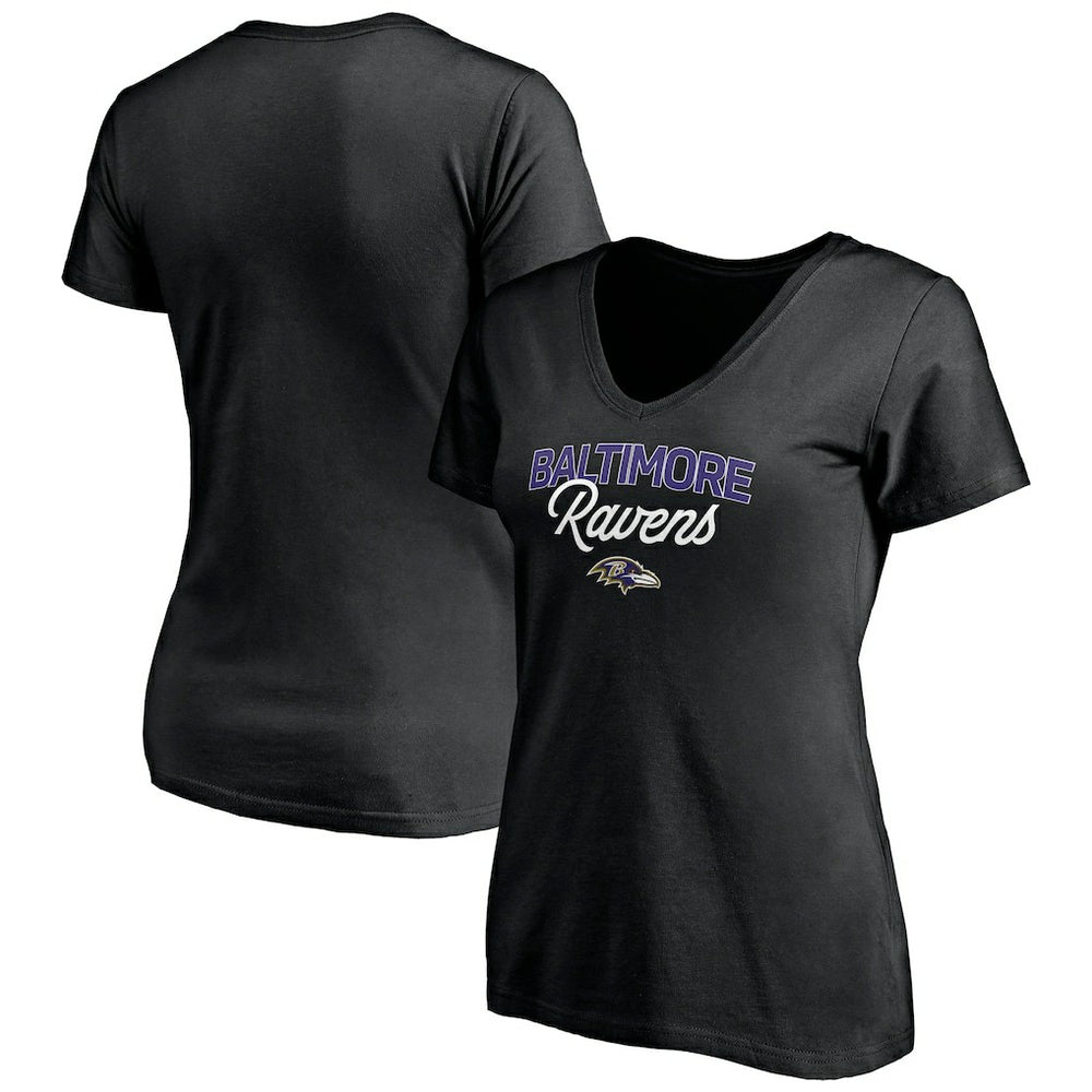 Baltimore Ravens Women's Depth Chart V-Neck T-Shirt - Black on sale