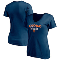 Chicago Bears Women's Depth Chart V-Neck T-Shirt - Navy cheap