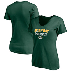 Green Bay Packers Women's Depth Chart V-Neck T-Shirt - Green outlet