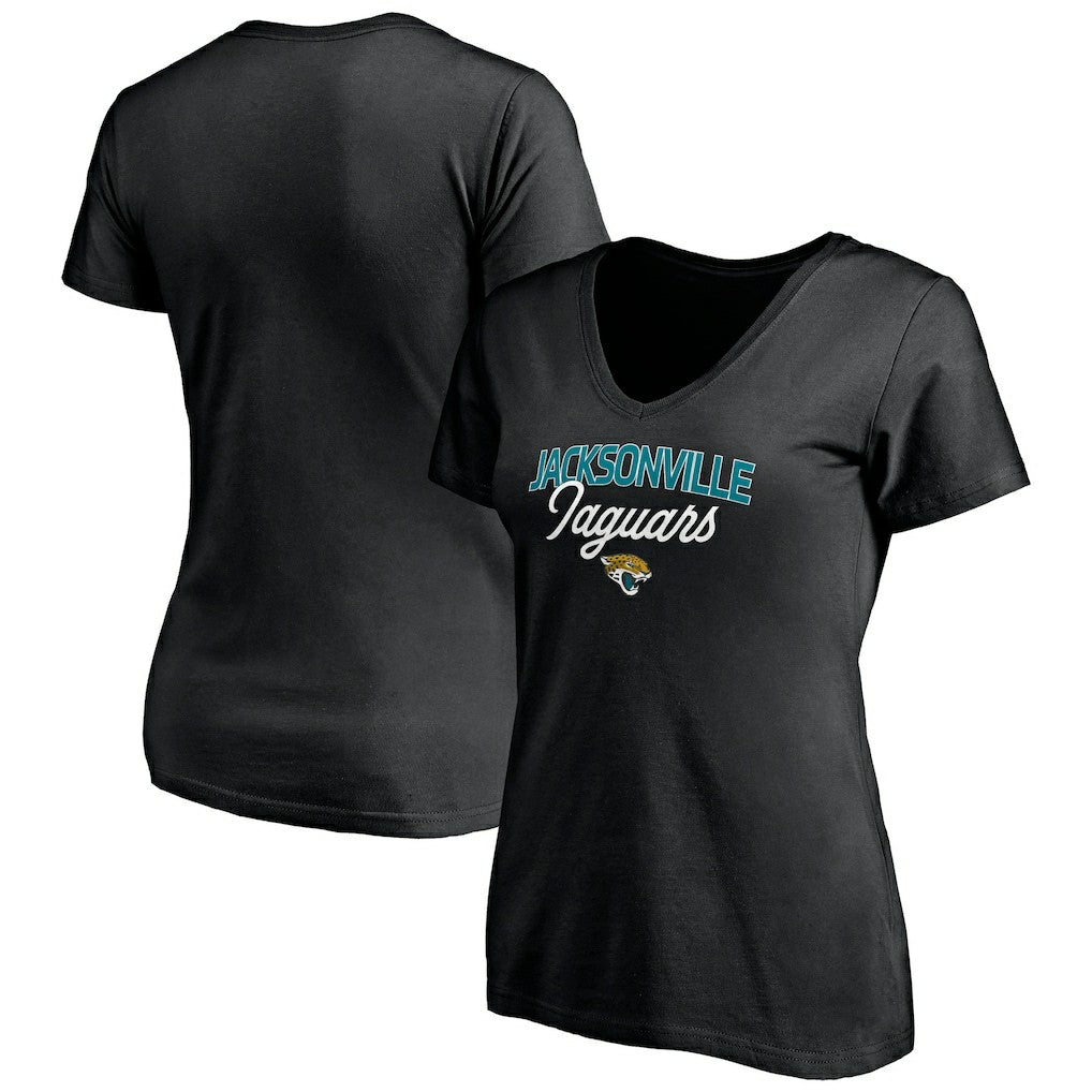 Jacksonville Jaguars Women's Depth Chart V-Neck T-Shirt - Black cheap