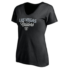 Las Vegas Raiders Women's Depth Chart V-Neck T-Shirt - Black for sale