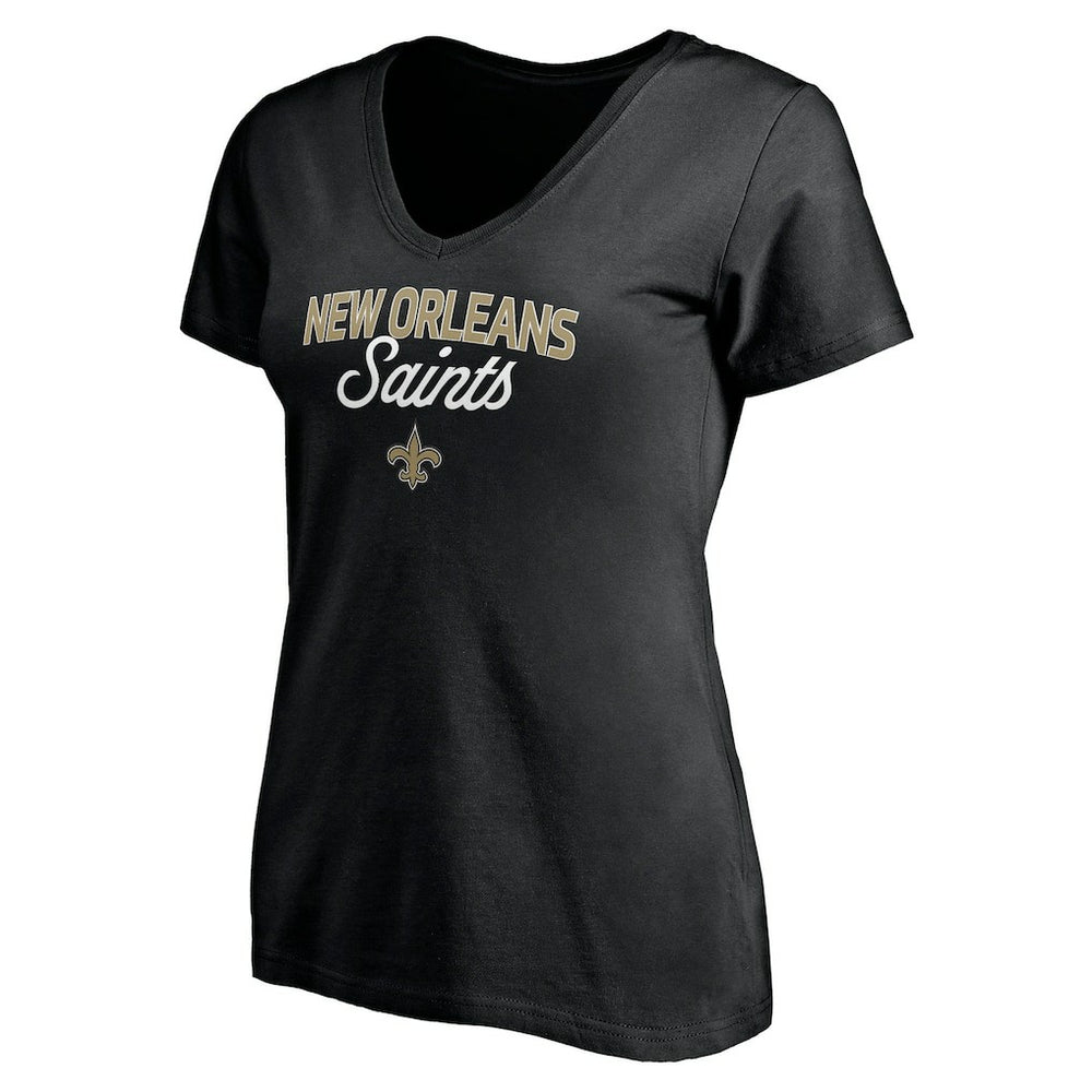 New Orleans Saints Women's Depth Chart V-Neck T-Shirt - Black cheap