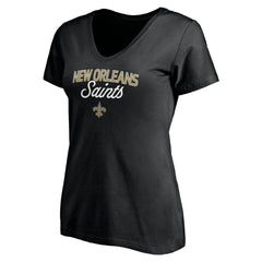 New Orleans Saints Women's Depth Chart V-Neck T-Shirt - Black cheap